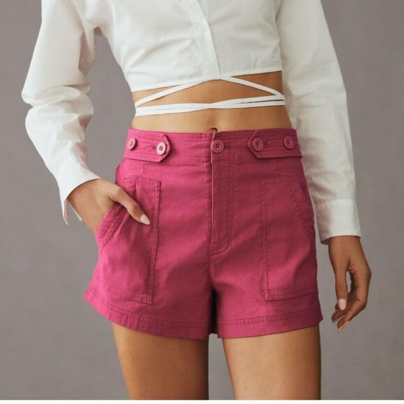 MAEVE by Anthropologie Colette Sailor Shorts Womens 6 Pink Purple Short Women - Picture 9 of 10